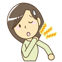 腕の痺れてる　女性