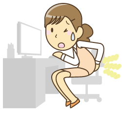 座ってる女性　お尻の痛み