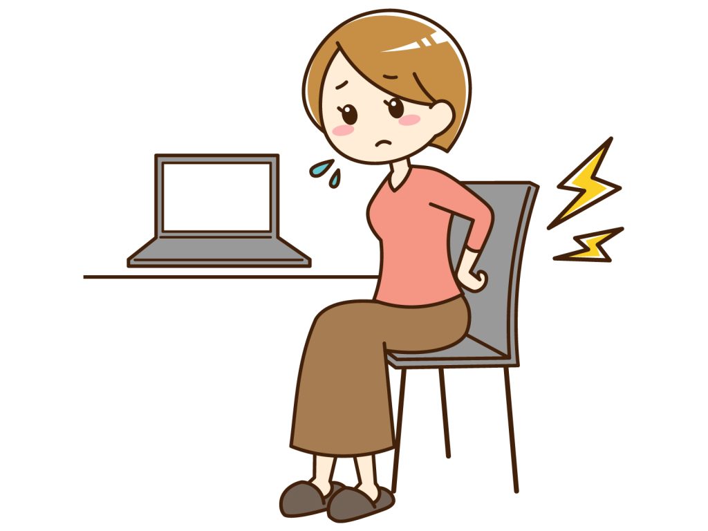 腰が痛いデスクワークの女性