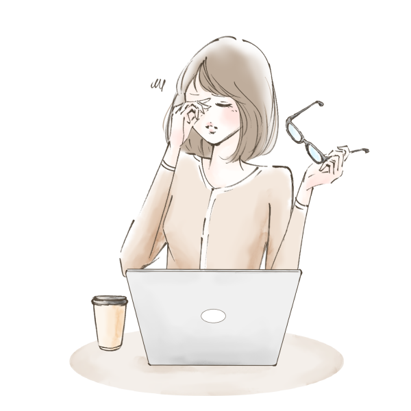 目の疲れ　女性