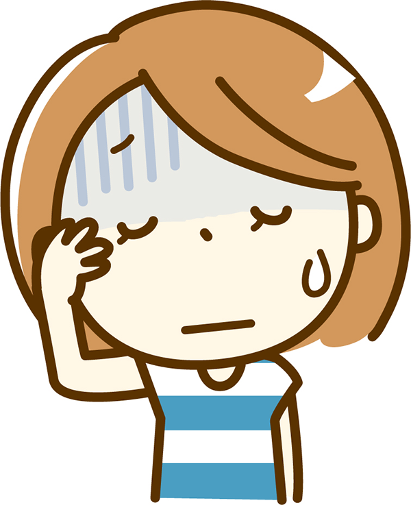 頭痛の女性のイラスト
