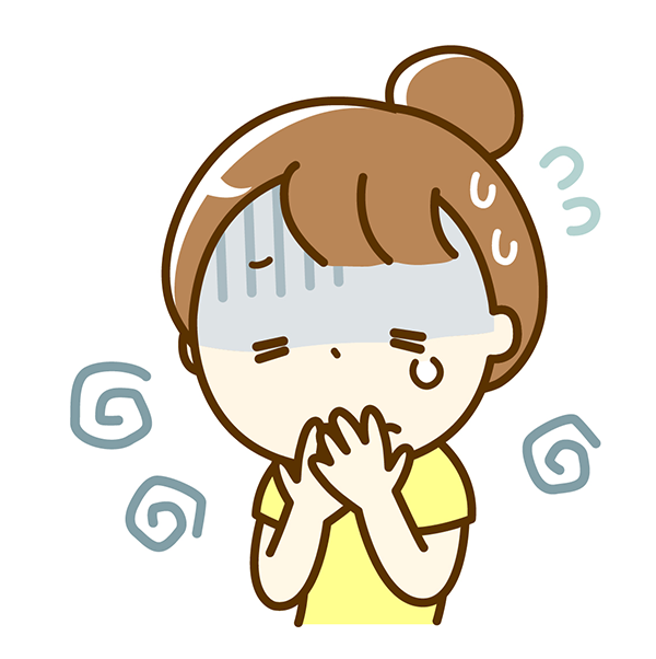 気分が悪い女性のイラスト