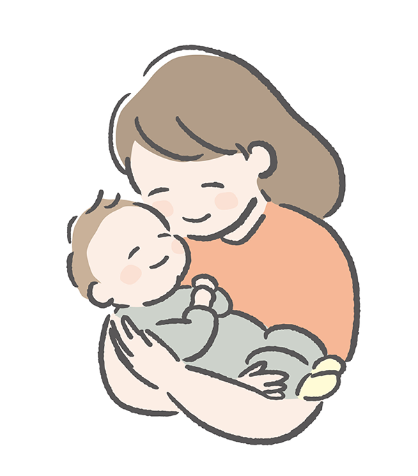 赤ちゃんを抱っこしているママ