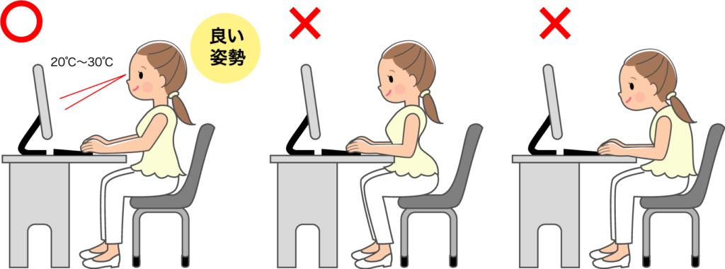 デスクワーク女性の姿勢