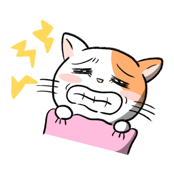 歯軋りする猫